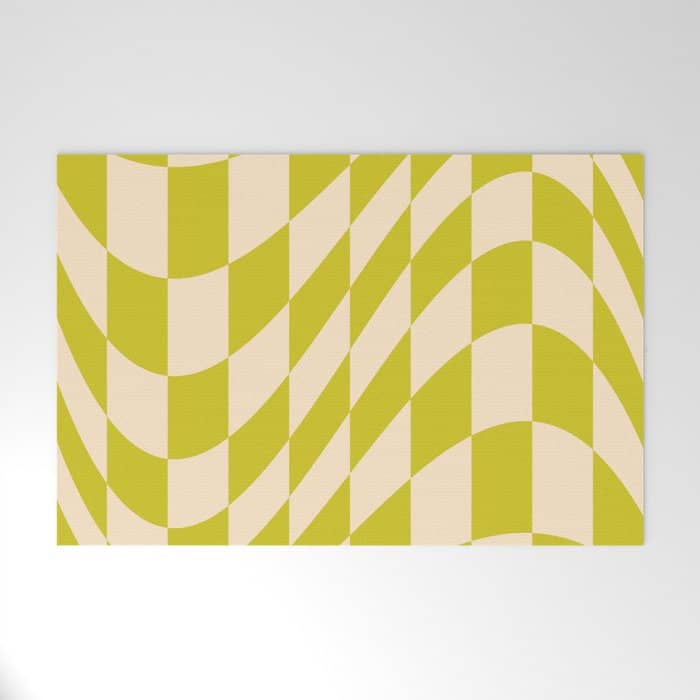 Modern Twenties Green Pattern Welcome Mat