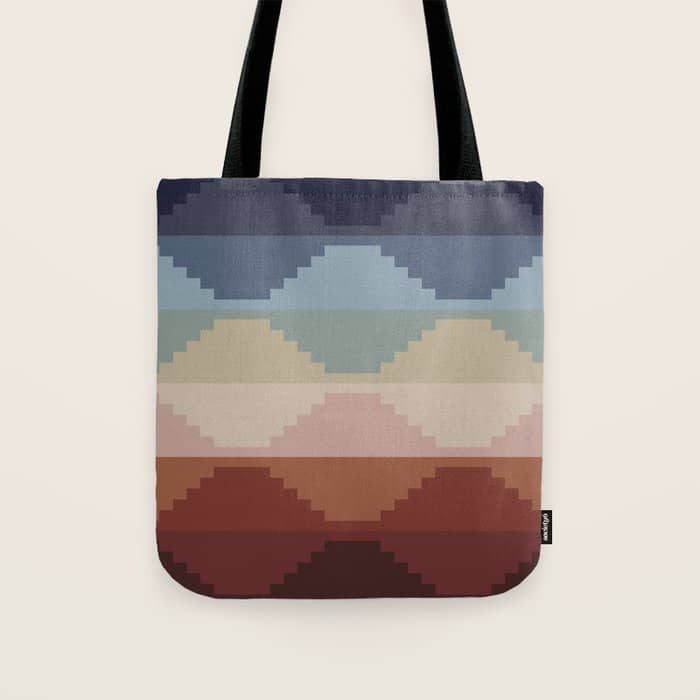 Geometric Aztec Pyramid Pattern Iii Tote Bag