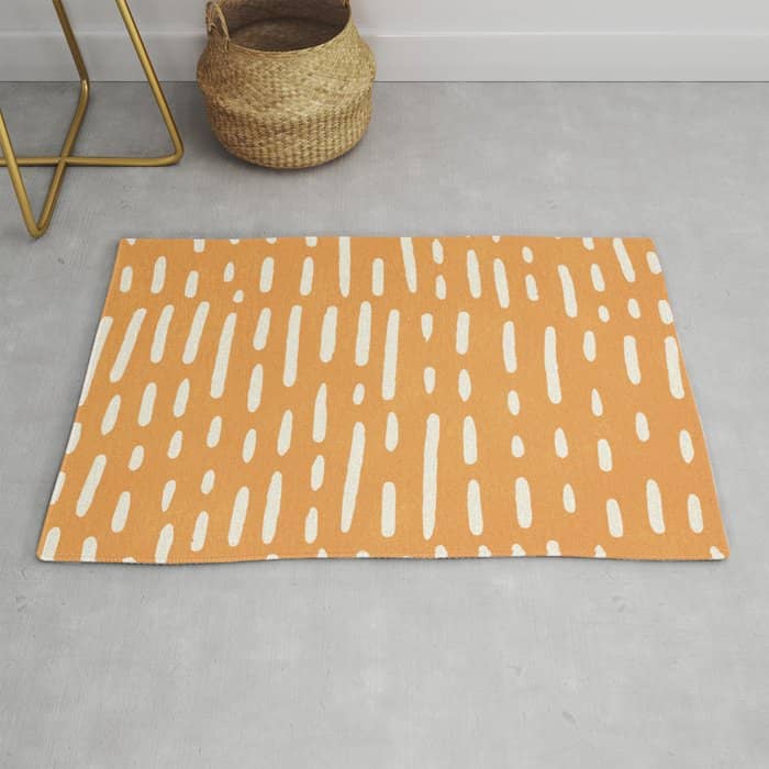 Minimalist Series: Scandi Lines, Orange Rug