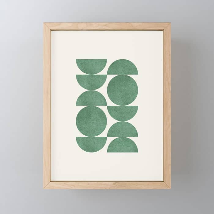 Green Retro Scandinavian - Mid Century Modern Mini Art Print