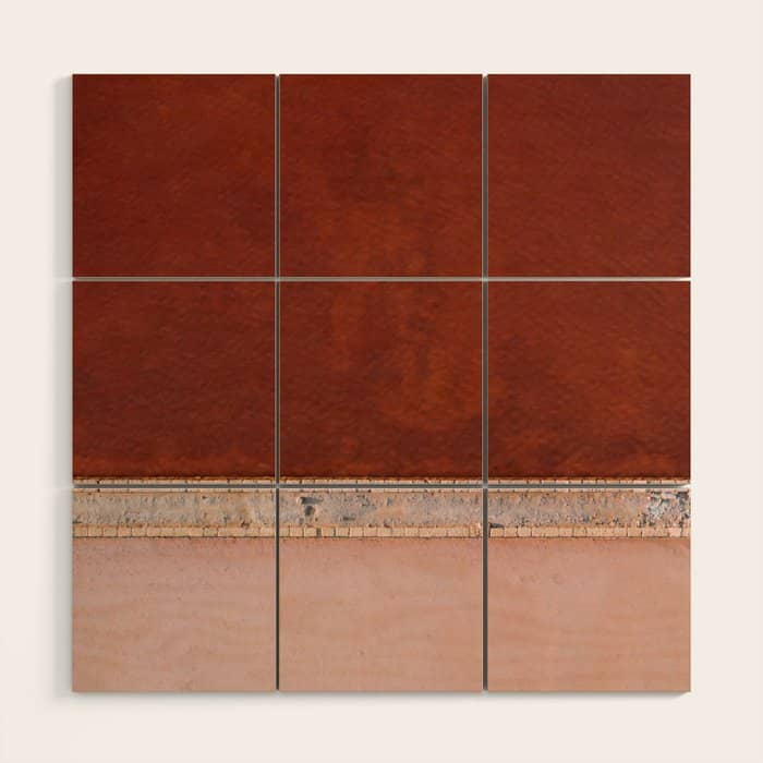 Pink And Red Salt Lake In Italy Wood Wall Art