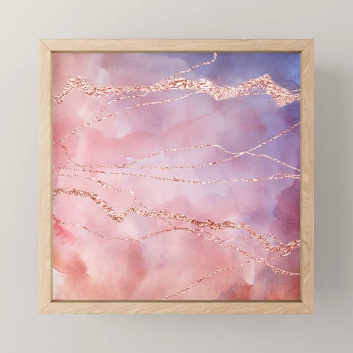 Blush And Purple Sky With Rose Gold Flashes Mini Art Print