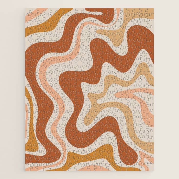 Liquid Swirl Abstract In Earth Tones Jigsaw Puzzle