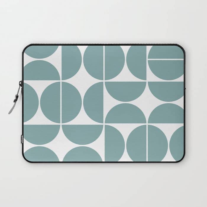 Mid Century Modern Geometric 04 Glass Blue Laptop Sleeve