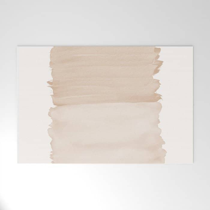 Warm Beige Abstract Minimalism #1 #Minimal #Ink #Decor #Art #Homestorie Welcome Mat