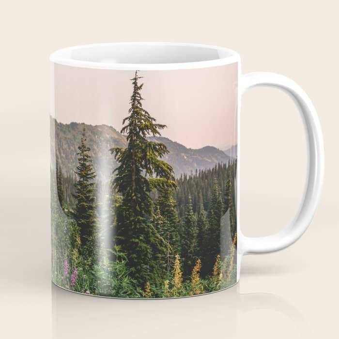 Mount Rainier Wildflower Adventure - National Park Wanderlust Coffee Mug