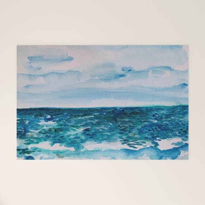 Cabo Beach Mexico Watercolor #1 Welcome Mat