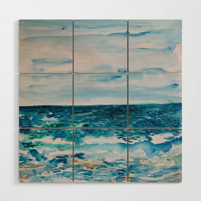 Cabo Beach Mexico Watercolor #1 Wood Wall Art