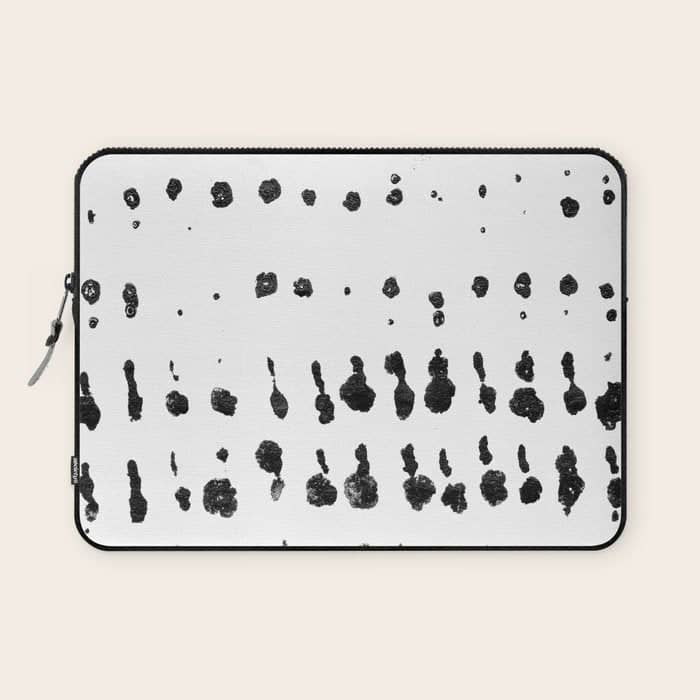Medium Dots Pattern Black And White Distressed Texture Abstract Laptop Sleeve