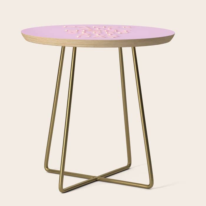 Dance All Night - Pink Neon Typography Side Table