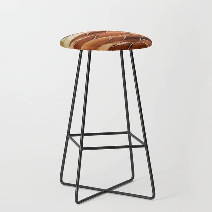 Desert Hot Copper Marble Landscapes Stool