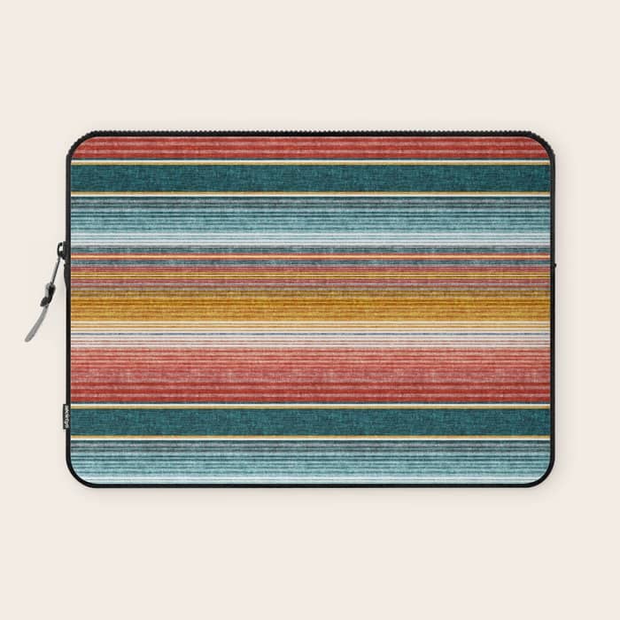 Serape Southwest Stripe - Orange & Teal Laptop Sleeve