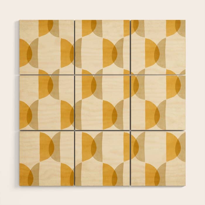 Shape Study In Gold / Geometric Pattern Wood Wall Art