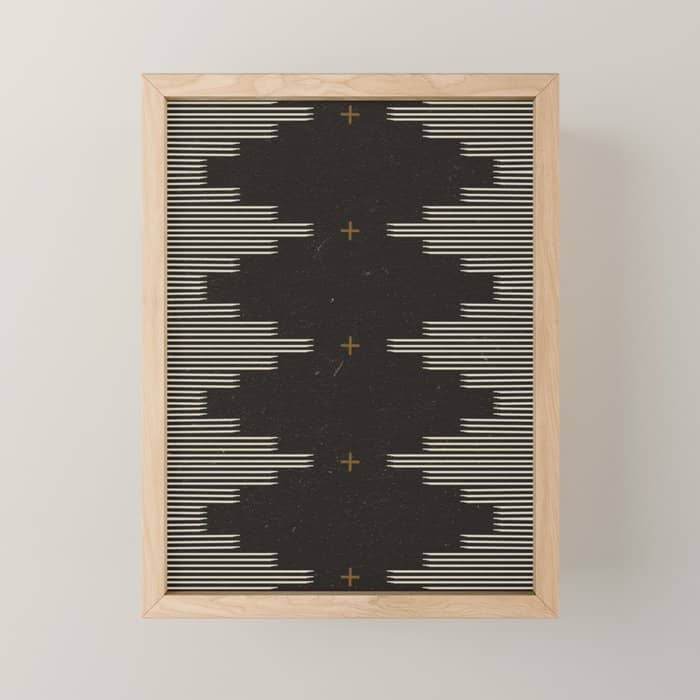 Southwestern Minimalist Black & White Mini Art Print