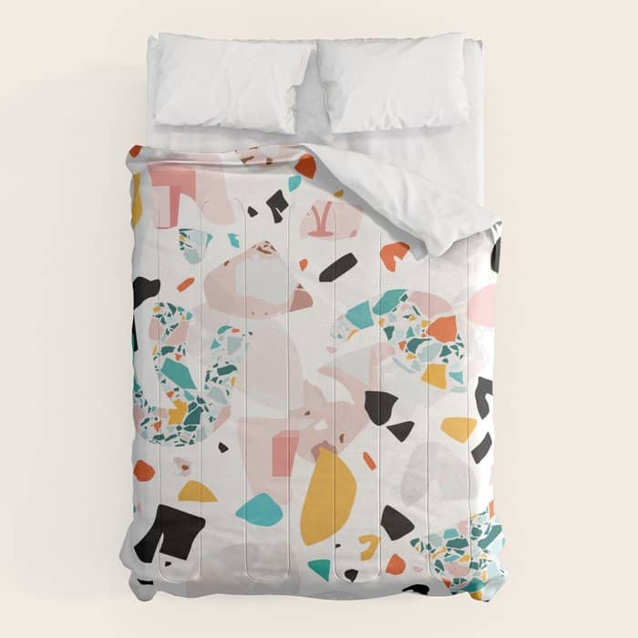 Mixed Mess I. / Collage, Terrazzo, Colorful Comforter