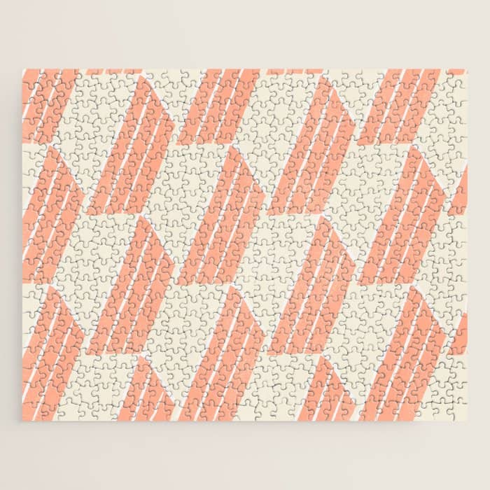 Minimalist Series: Pink Hex Tiles Jigsaw Puzzle