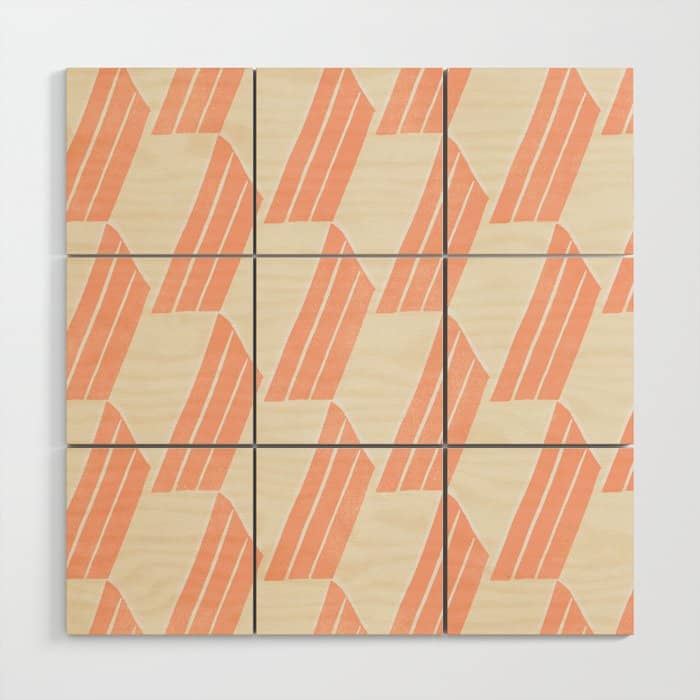 Minimalist Series: Pink Hex Tiles Wood Wall Art