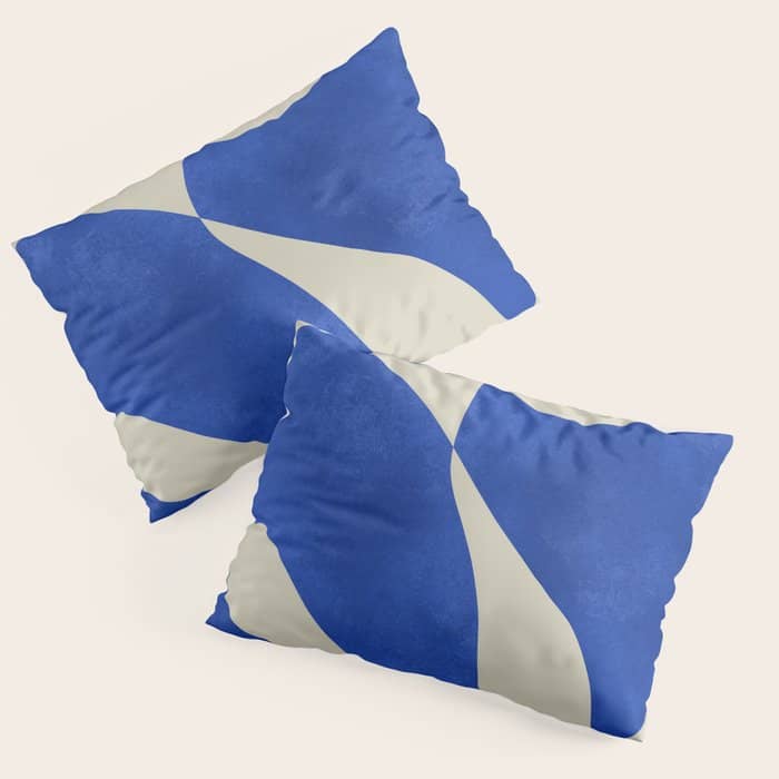 Blue Nude Geometric Modern Print Pillow Sham