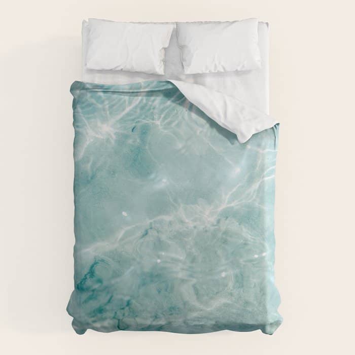 Clear Blue Water | Colorful Ocean Photography Print | Turquoise Sea Duvet Cover