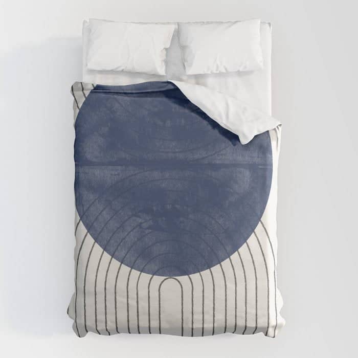 Mid Century Modern Blue Perfect Balance Duvet Cover