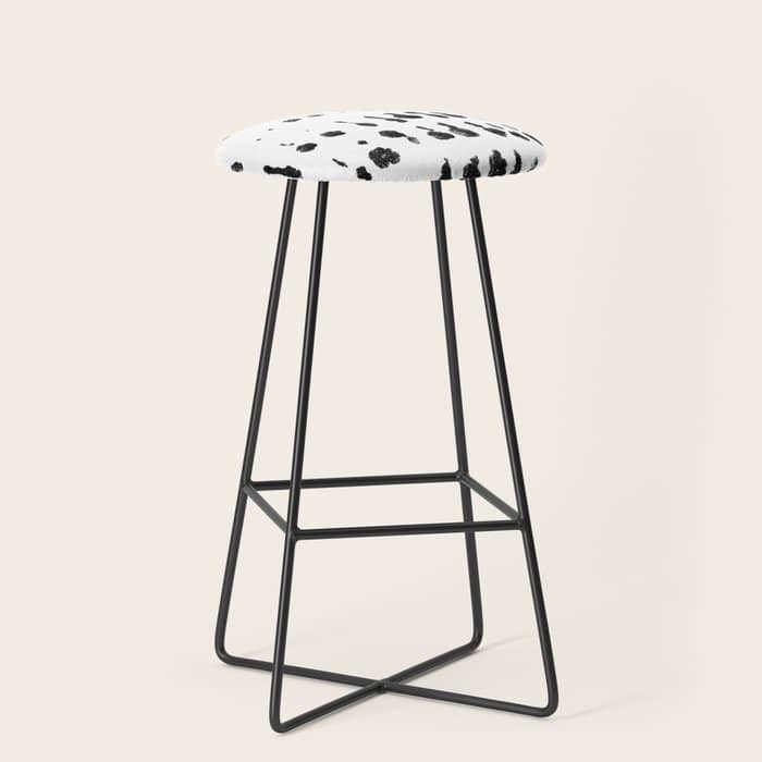 Medium Dots Pattern Black And White Distressed Texture Abstract Stool