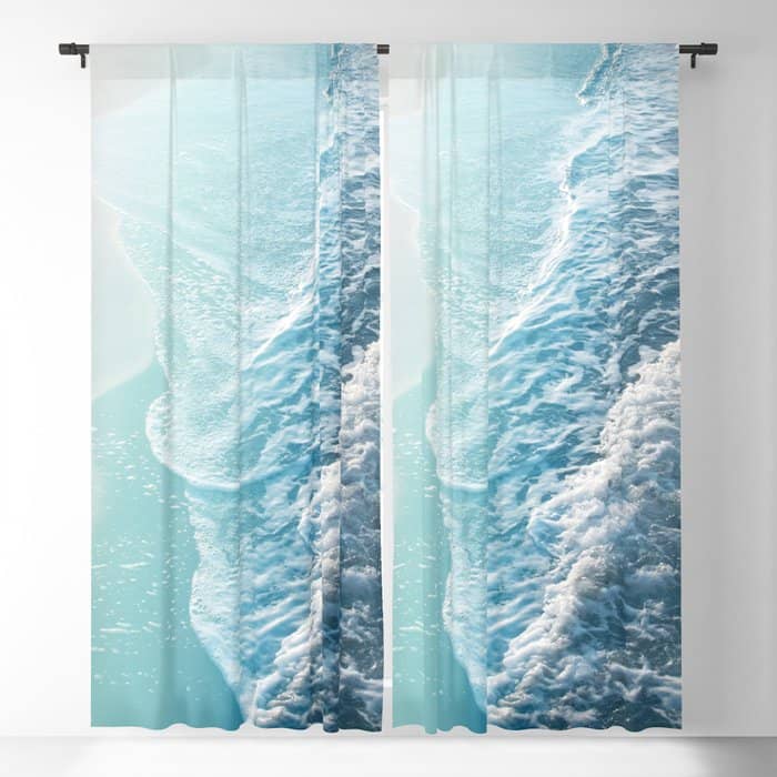 Soft Turquoise Ocean Dream Waves #1 #Water #Decor #Art #Homestorie Window Curtain