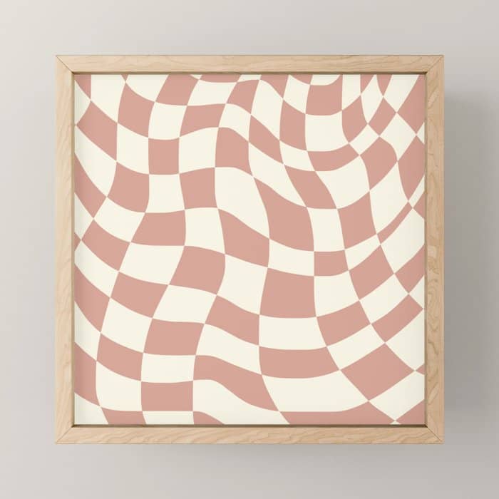 Checkers Coral Summer Beach Mini Art Print