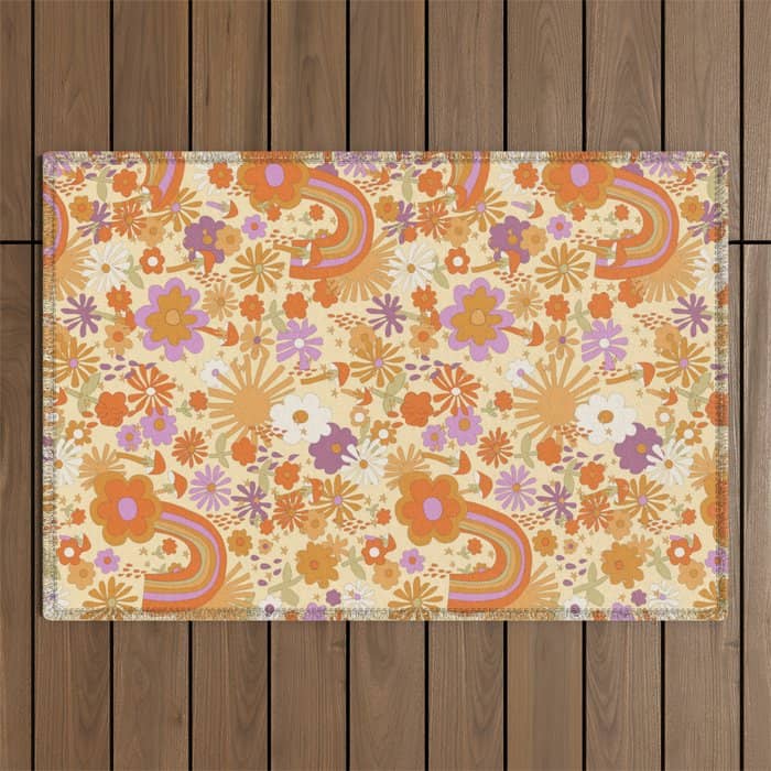 Rainbows, Sunshine And Stars Outdoor Rug
