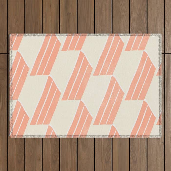 Minimalist Series: Pink Hex Tiles Outdoor Rug