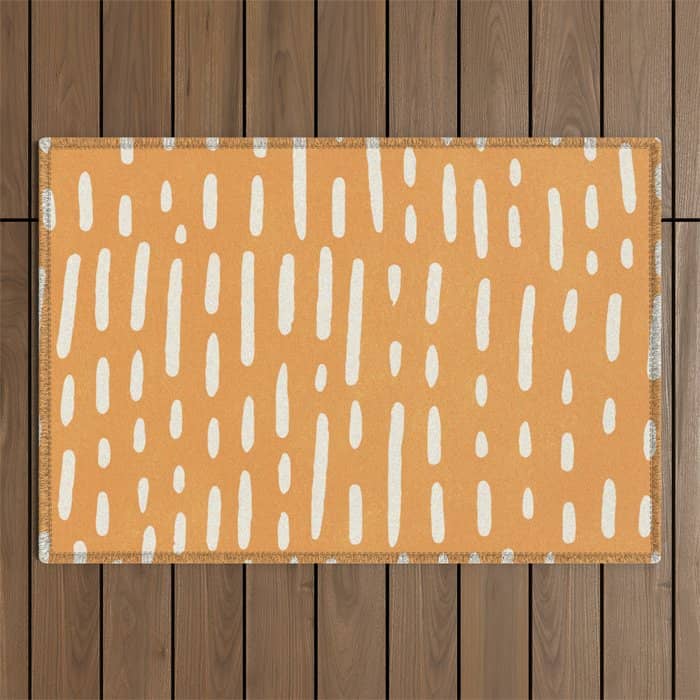 Minimalist Series: Scandi Lines, Orange Outdoor Rug