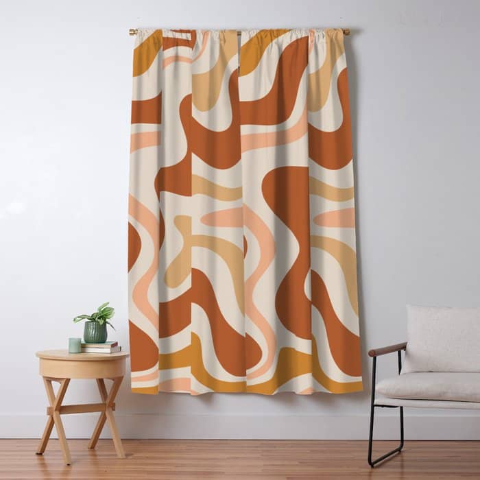 Liquid Swirl Abstract In Earth Tones Window Curtain