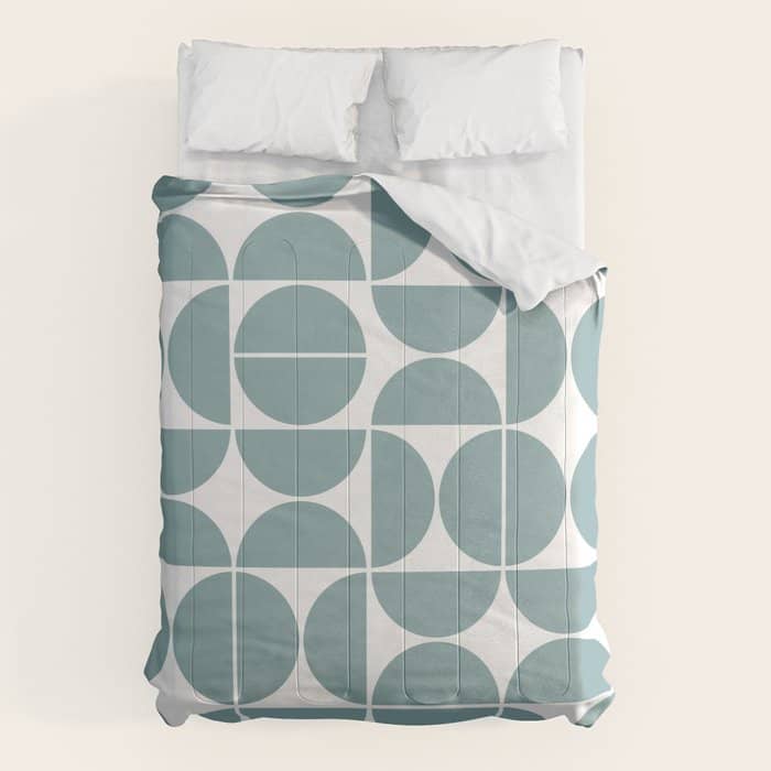 Mid Century Modern Geometric 04 Glass Blue Comforter