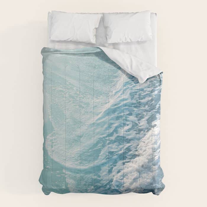Soft Turquoise Ocean Dream Waves #1 #Water #Decor #Art #Homestorie Comforter