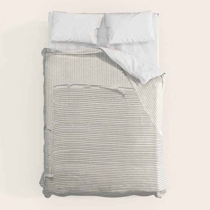 Relief [2]: An Abstract, Textured Piece In White By Alyssa Hamilton Art Duvet Cover