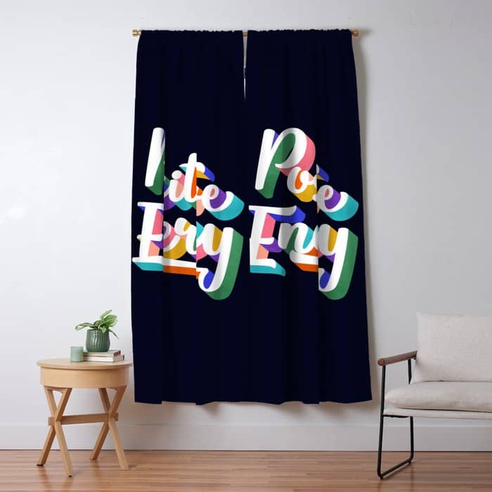 Positive Energy- Typography Window Curtain
