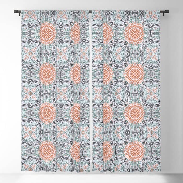 Modern Brushstroke Mosaic Window Curtain