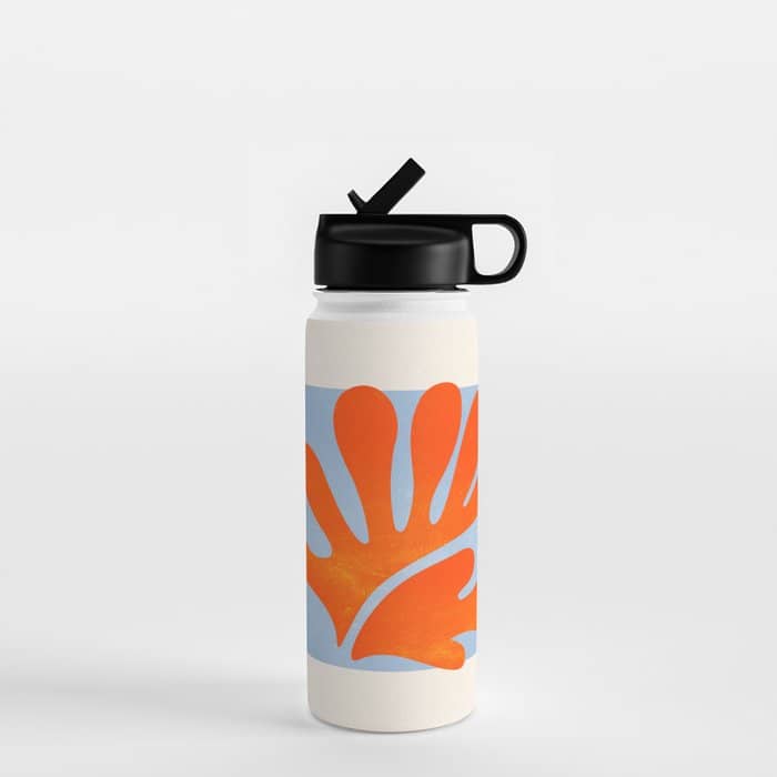 Red Coral Leaf: Matisse Paper Cutouts Ii Water Bottle