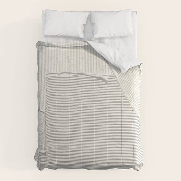 Relief [2]: An Abstract, Textured Piece In White By Alyssa Hamilton Art Comforter