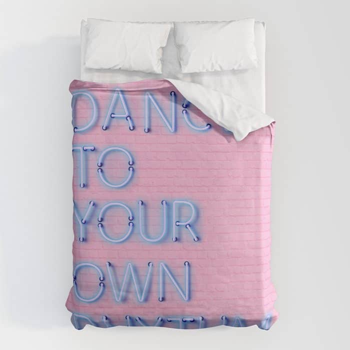 Dance To Your Own Rhythm - Blue Neon Duvet Cover