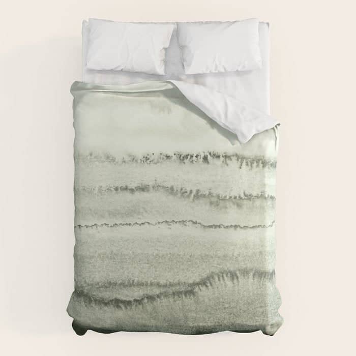 Within The Tides - Sage Green By Ms  Duvet Cover