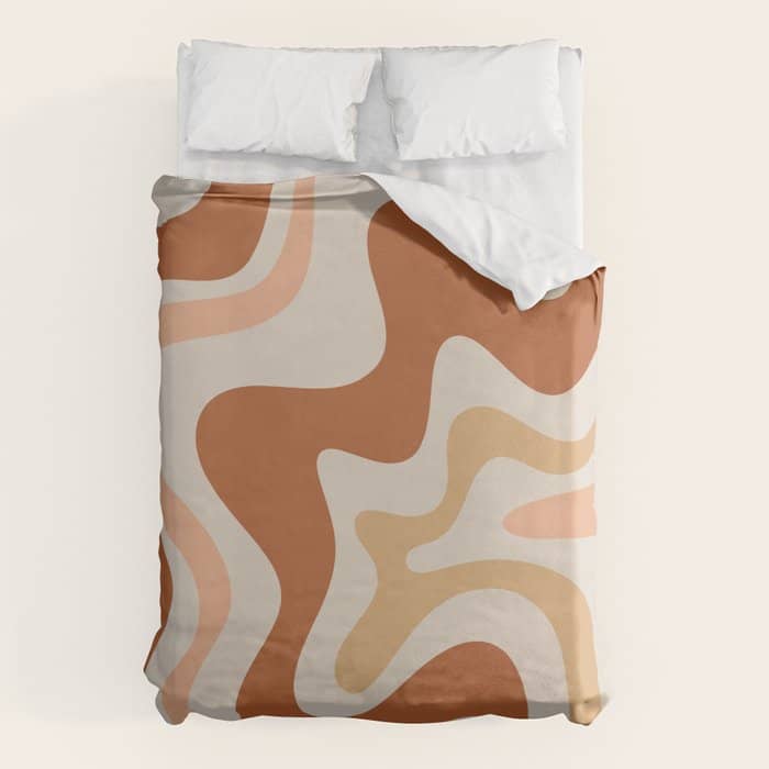 Liquid Swirl Abstract In Earth Tones Duvet Cover