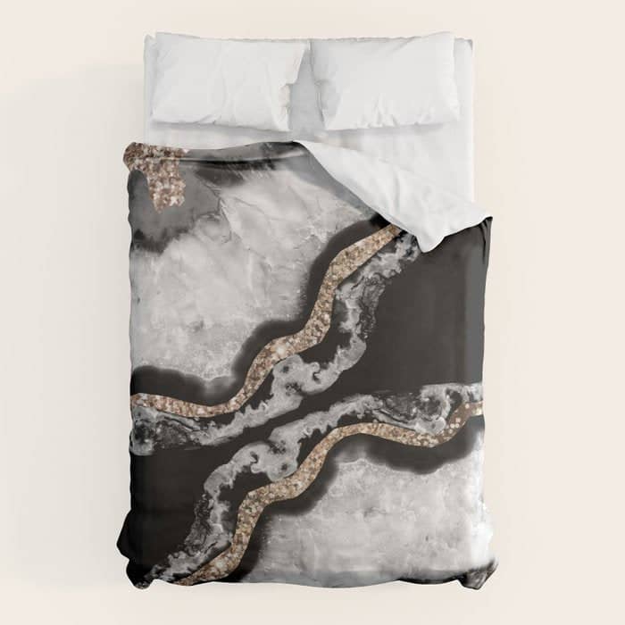 Yin Yang Agate Glitter Glam #8 #Gem #Decor #Art #Homestorie Duvet Cover