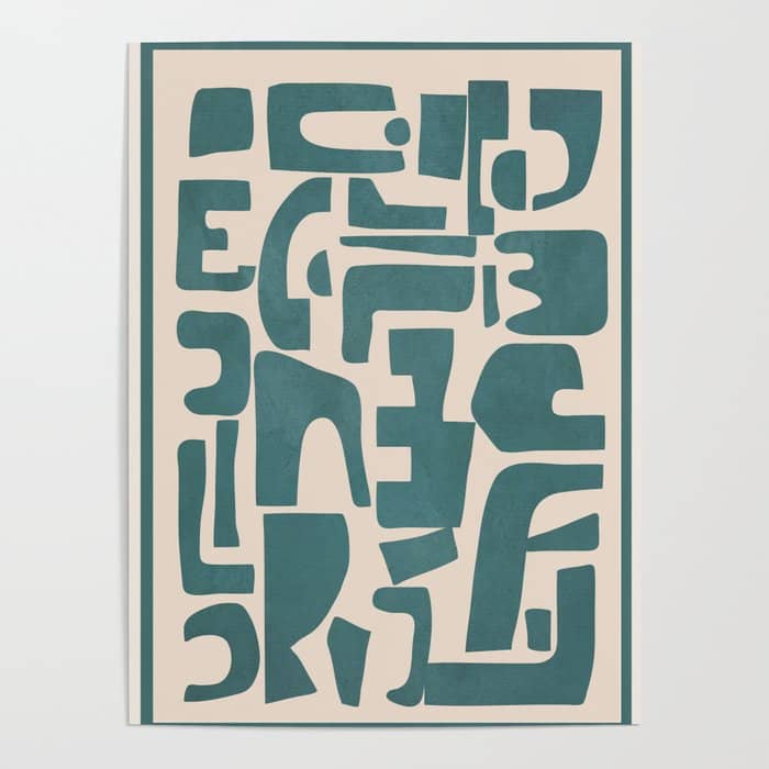 Organic Contemporary Modern Shapes 12 Poster