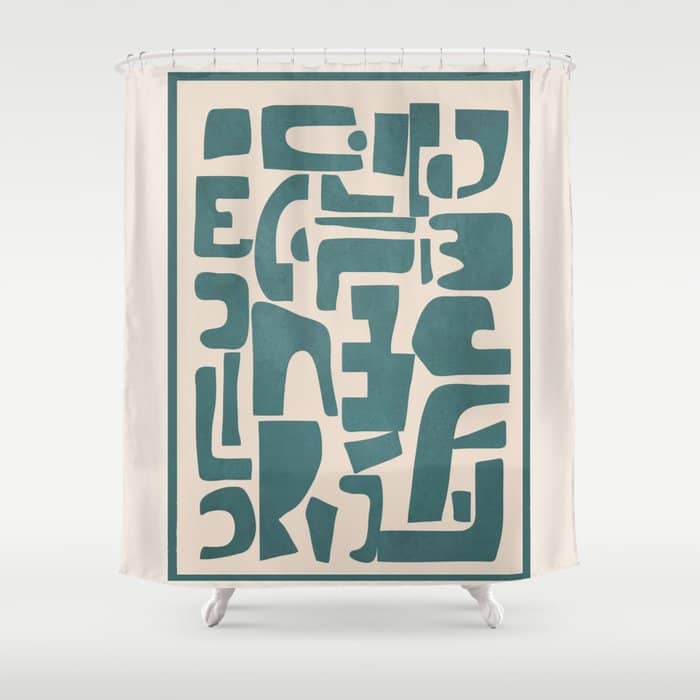 Organic Contemporary Modern Shapes 12 Shower Curtain