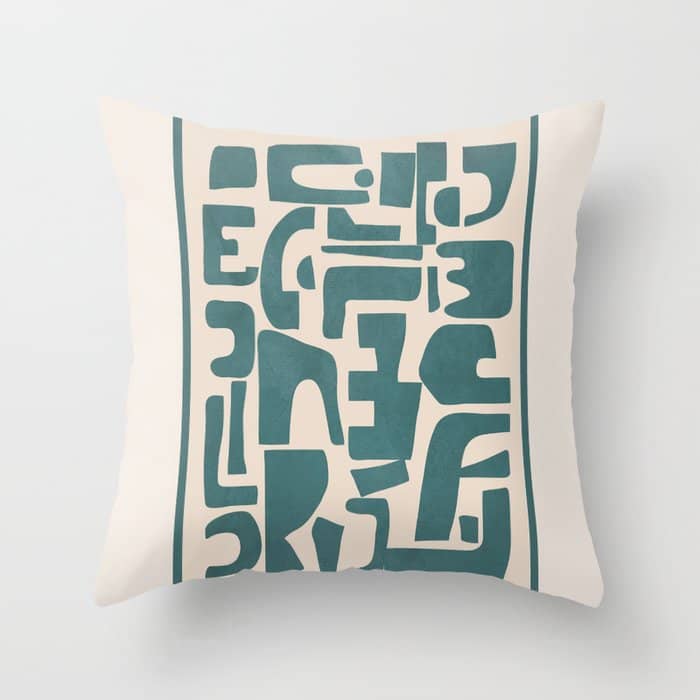 Organic Contemporary Modern Shapes 12 Throw Pillow