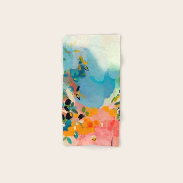 Garden With Sea View And Olive Tree Bath Towel