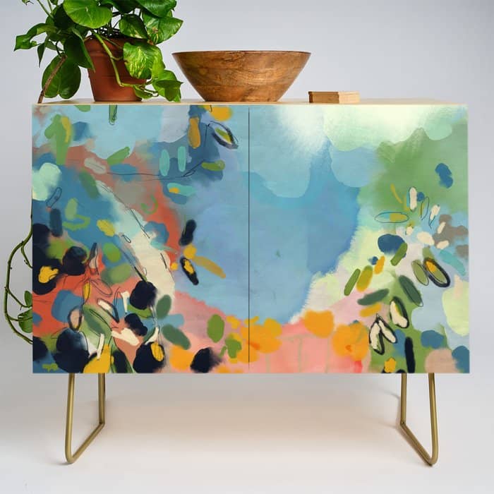 Garden With Sea View And Olive Tree Credenza