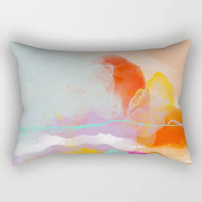 Yellow Blush Abstract Rectangular Pillow