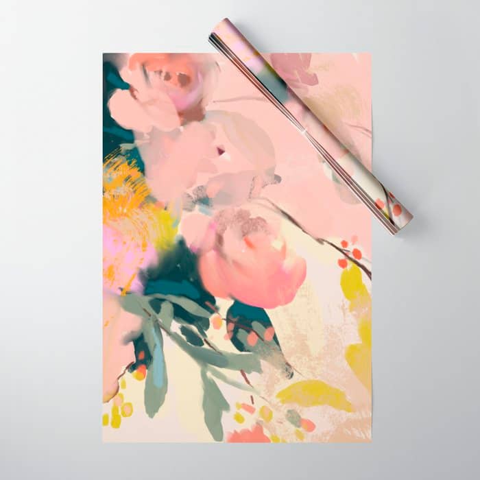Abstract Floral Inspiration Wrapping Paper
