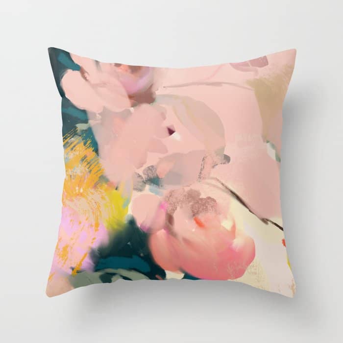 Abstract Floral Inspiration Throw Pillow